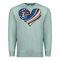 Seafoam american flag heart Premium Sweatshirt - Jasminsmagicworld