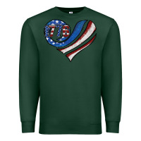 Sports Green american flag heart Premium Sweatshirt - Jasminsmagicworld