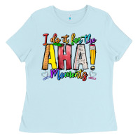 Baby Blue IDiot Of The Aha Moments Ladies Tee - CowhideDigitalArt
