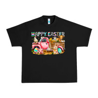 Black Happy Easter Animal Farm Truck Urban Heavy Tee - CowhideDigitalArt