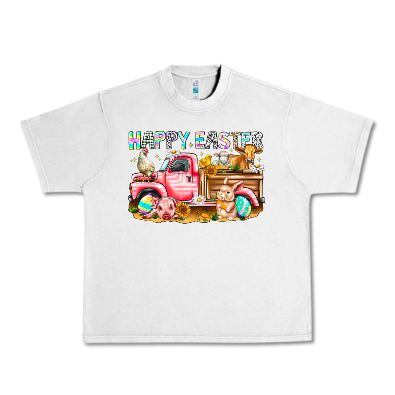 Happy Easter Animal Farm Truck Urban Heavy Tee by CowhideDigitalArt | Teevron
