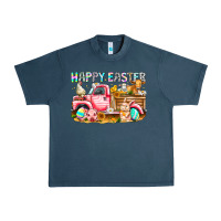 Midnight Navy Happy Easter Animal Farm Truck Urban Heavy Tee - CowhideDigitalArt