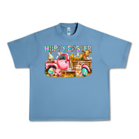 Pebble Blue Happy Easter Animal Farm Truck Urban Heavy Tee - CowhideDigitalArt