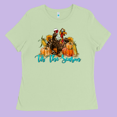 Western Fall Turkey Tis The Season Ladies Tee Designed By Lillyallendesigns