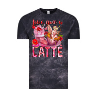 Cloud Black Love You Latte Valentine Cupid Vintage Tee - CowhideDigitalArt
