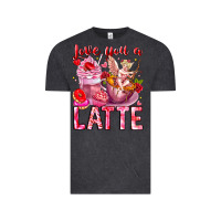Vintage Black Love You Latte Valentine Cupid Vintage Tee - CowhideDigitalArt