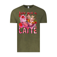 Vintage Olive Love You Latte Valentine Cupid Vintage Tee - CowhideDigitalArt