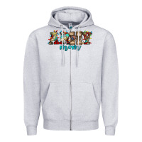 Heather Grey army mom christmas Zipper Hoodie - Jasminsmagicworld