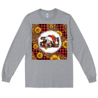 Heather Grey joy christmas cow Long Sleeve Tee - LillyAllenDesigns