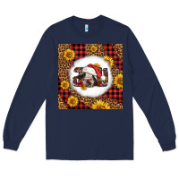 Navy joy christmas cow Long Sleeve Tee - LillyAllenDesigns