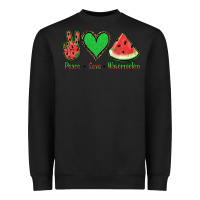 Black Peace Love Watermelon Heavyweight Sweatshirt - Jasminsmagicworld