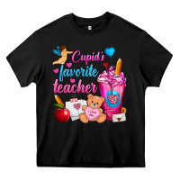 Black Cupid's Favorite Teacher Valentine's Day Frappe Heavy Core Tee - FaDigitalArtStudio