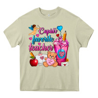 Cupid's Favorite Teacher Valentine's Day Frappe Heavy Core Tee | Teevron