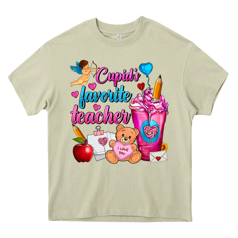 Cupid's Favorite Teacher Valentine's Day Frappe Heavy Core Tee by FaDigitalArtStudio | Teevron