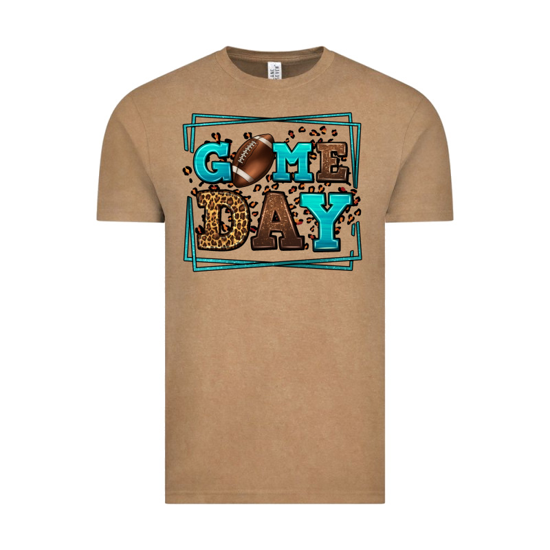 Game Day American Football Leopard Frame Vintage Tee by LillyAllenDesigns | Teevron