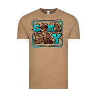 Vintage Coffee Game day American Football leopard frame Vintage Tee - LillyAllenDesigns