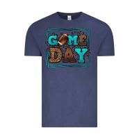 Vintage Denim Game day American Football leopard frame Vintage Tee - LillyAllenDesigns