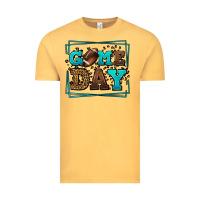 Vintage Mustard Game day American Football leopard frame Vintage Tee - LillyAllenDesigns