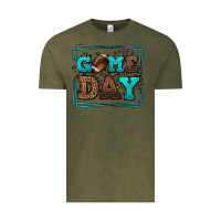 Vintage Olive Game day American Football leopard frame Vintage Tee - LillyAllenDesigns