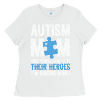 White lil autism mom Ladies Tee - CowhideDigitalArt