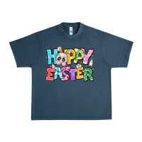 Midnight Navy Hoppy Easter Urban Heavy Tee - CowhideDigitalArt