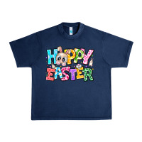 Navy Hoppy Easter Urban Heavy Tee - CowhideDigitalArt
