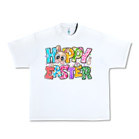 White Hoppy Easter Urban Heavy Tee - CowhideDigitalArt