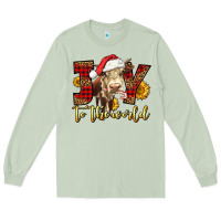 Joy To The World Christmas Cow Long Sleeve Tee | Teevron
