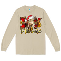 Mushroom joy to the world christmas cow Long Sleeve Tee - LillyAllenDesigns