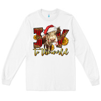 White joy to the world christmas cow Long Sleeve Tee - LillyAllenDesigns