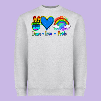 Peace Love Pride Heavyweight Sweatshirt Designed By Jasminsmagicworld