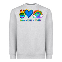 Heather Grey Peace Love Pride Heavyweight Sweatshirt - Jasminsmagicworld