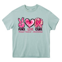 Arona Peace love cure Breast Cancer Awareness Heavy Core Tee - FaDigitalArtStudio