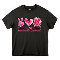 Asphalt Peace love cure Breast Cancer Awareness Heavy Core Tee - FaDigitalArtStudio