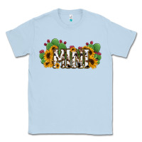 Dusty Blue Cactus Cowhide Sunflower Mama and Mini Set Classic Tee - Jasminsmagicworld