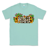 Seafoam Cactus Cowhide Sunflower Mama and Mini Set Classic Tee - Jasminsmagicworld
