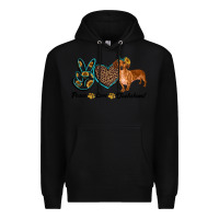 Black peace love dachshund Premium Hoodie - RanaPortraitStore
