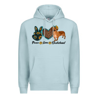 Blue Mist peace love dachshund Premium Hoodie - RanaPortraitStore
