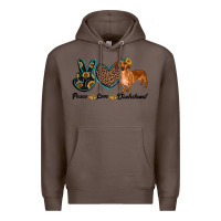 Coffee peace love dachshund Premium Hoodie - RanaPortraitStore