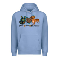 Colony Blue peace love dachshund Premium Hoodie - RanaPortraitStore