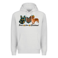 Dove Grey peace love dachshund Premium Hoodie - RanaPortraitStore