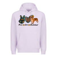 Lilac peace love dachshund Premium Hoodie - RanaPortraitStore