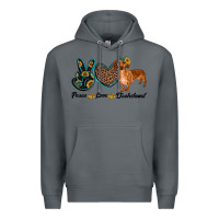 Rock peace love dachshund Premium Hoodie - RanaPortraitStore