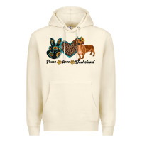 Sandshell peace love dachshund Premium Hoodie - RanaPortraitStore