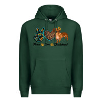 Sports Green peace love dachshund Premium Hoodie - RanaPortraitStore