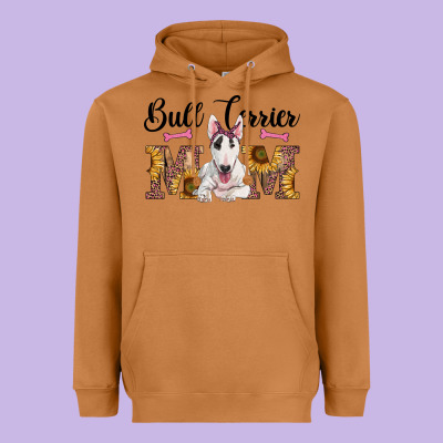 Western Bull Terrier Mom Heavyweight Hoodie Designed By Ranaportraitstore