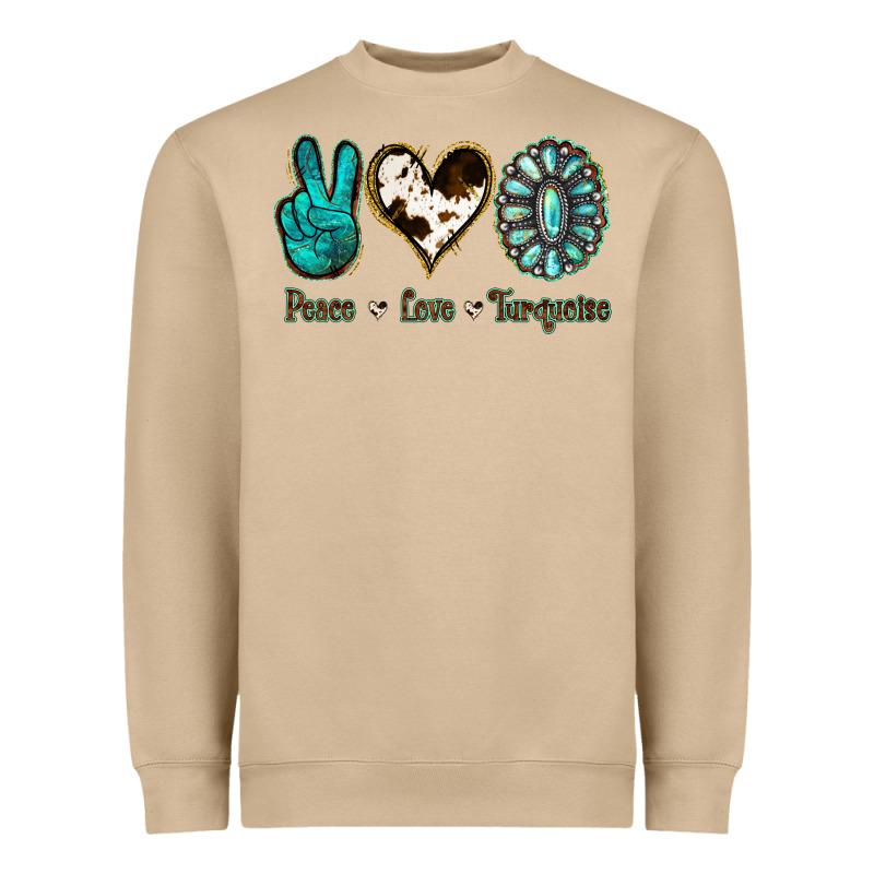 Peace Love Turquoise Heavyweight Sweatshirt by Jasminsmagicworld | Teevron