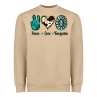 Mushroom Peace Love Turquoise Heavyweight Sweatshirt - Jasminsmagicworld
