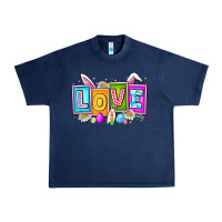 Navy Love Easter Urban Heavy Tee - CowhideDigitalArt