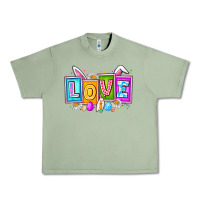 Oil Green Love Easter Urban Heavy Tee - CowhideDigitalArt